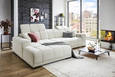 Wohnlandschaft Puppet Ottomane links beige 195 x 301 cm