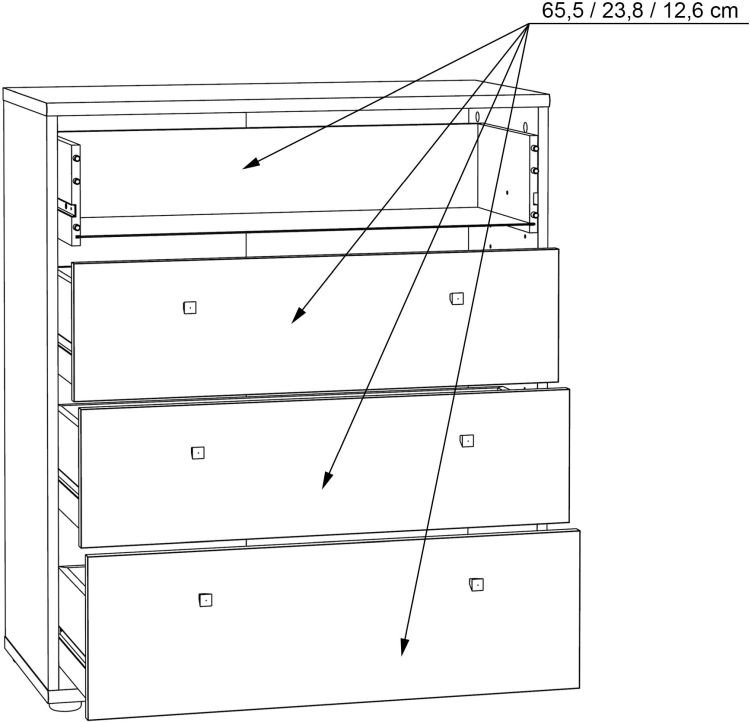 Forte Kommode Tempra 2 weiß 73,7 x 85,5 cm